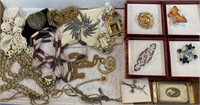 Brooches, Necklaces, Costume Jewelry +