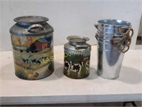 Galvanized Pails & Decorated Cream Cans