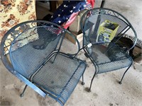 PAIR WROUGHT IRON CHAIRS