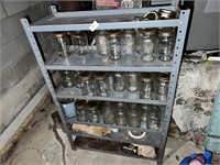 METAL SHELVING AND CANNING JARS