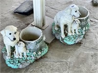 PAIR OF DOG PLANTERS