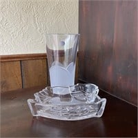 Crystal Vase w/ Rocking Horse Dish