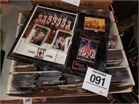 Assorted sporting cards w/ Chicago Bulls display