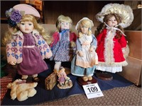 Assorted dolls & more - tallest 19"