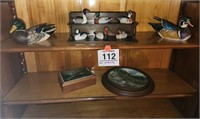 Assorted duck decor - shelf is 12" w