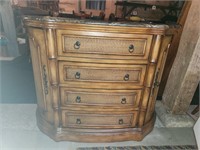 Marble? top cabinet (damaged) w/ bamboo....