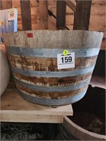 Whiskey barrel planter 18" t x 28" d