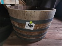 Whiskey barrel planter 17" t x 27" d
