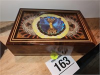 Nice, wooden box w/ butterfly top 9.5" x 6.5"