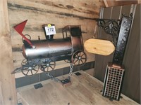 Cool, hand crafted train mailbox w/ stand....