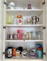 Glassware, Mugs & More in Kitchen Cabinet