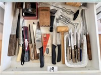 Large Knives Lot with Extras in Kitchen Drawer