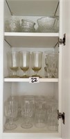Glassware Lot with Extras in Kitchen Cabinet