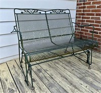 Wrought Iron Outdoor Glider Bench