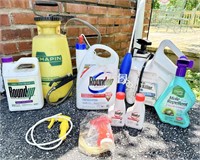 Sprayer Lot with RoundUp, Weed Killer & More