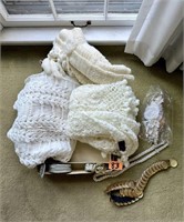 Vintage Crochet Lot with Belts & Extras