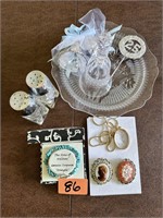 Vintage Lady Brooch Lot with Extras