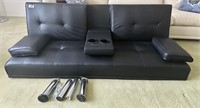 Black Futon / Couch with Leg Attachments