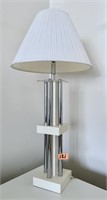 1970s Chrome & Lucite Column Table Lamp