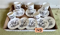 Royal Worcester Teacup Vintage Set  - Some wear /