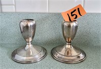 Weighted Sterling Candle Holders with Monogram