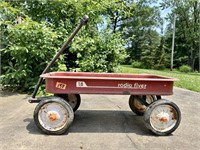 Vintage Rusty Radio Flyer Wagon in Shed