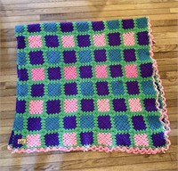 Large Colorful Afghan - Some Wear Check pics