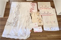 Vintage Embroidered Linens - Pillowcases & More