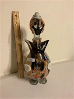 Vintage hand blown glass clown decanter