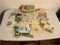 Boxful vintage post cards, mostly holidays,