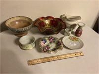 Vintage dish lot, most have flaws