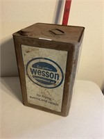 Wesson 5 gallon cottonseed oil tin