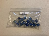 Vintage variety blue marbles (17)