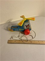 Vintage Fisher Price Mini Copter pull toy 1970