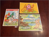 (3) vintage children’s puzzles, 1963 yogi bear,