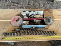 Tool box ,chains, chain links, sprockets