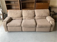Schweiger tan couch 2 reclining sides