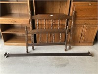Wooden twin headboard with footboard and rails