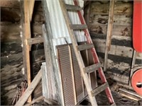Various lengths of used Tin and Wood ladder