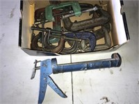 Assorted Clamps, caulking gun and more