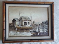 Vintage Seascape  Oil Painting, signed by artist.