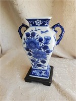 10" tall Asian Porcelain Vase with base.