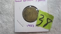 1953 Great Britian 3 Pence