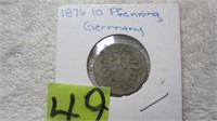 1876 Germany 10 Pfenning