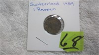 1959 Switzerland 1 Rappen