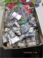 Large Tray of Name Tags Key Rings