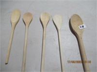 4 Wood Spoons Longest  20"