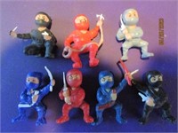 7 Vintage Ninja Karate Kung Fu Rubber Mini Figures