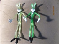 2 Bug Bunny Rubber Wire Wrapped 10" Figures