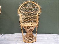 Vintage Wicker Doll or Bear Chair 16"  tall
